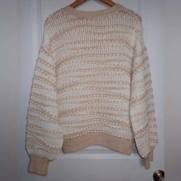 By Anthropologie Open-Stitch Checkered Sweater size S - Picture 2 of 14